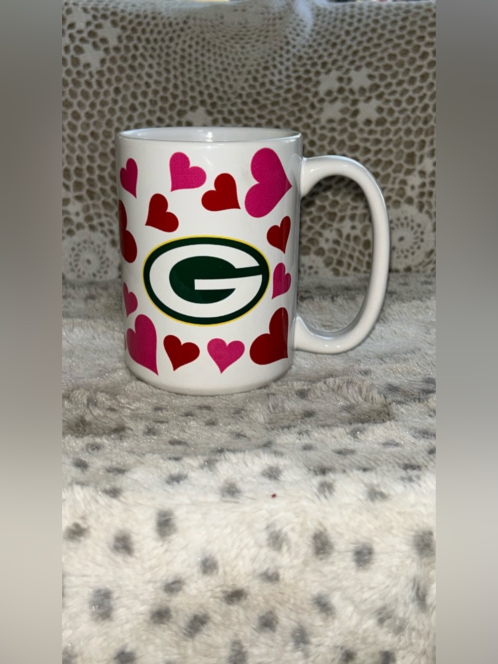 Green Bay Packers NFL Football Ceramic Coffee Mug Cup Heart Print